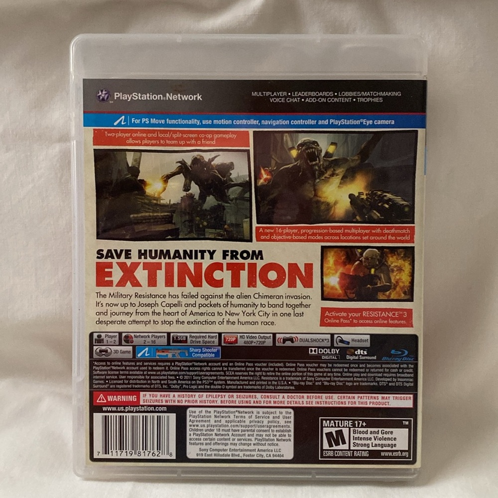 Resistance 3 PlayStation 3 (BIN4) - Picture 2 of 6